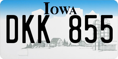 IA license plate DKK855