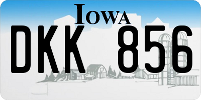 IA license plate DKK856
