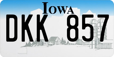 IA license plate DKK857
