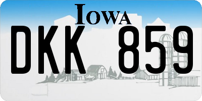 IA license plate DKK859