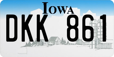 IA license plate DKK861