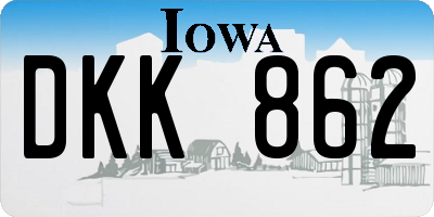 IA license plate DKK862