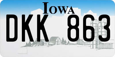 IA license plate DKK863