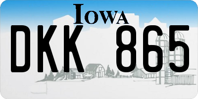 IA license plate DKK865
