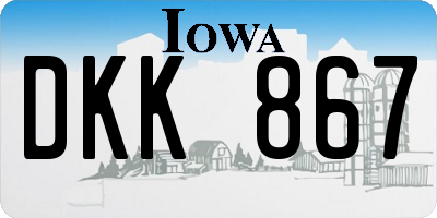IA license plate DKK867