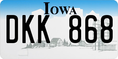IA license plate DKK868