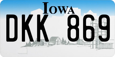 IA license plate DKK869