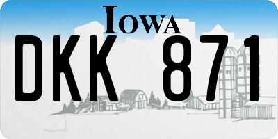 IA license plate DKK871