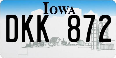 IA license plate DKK872