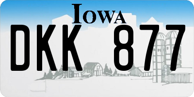 IA license plate DKK877