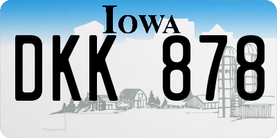 IA license plate DKK878