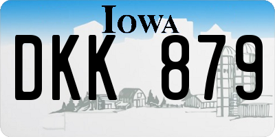 IA license plate DKK879