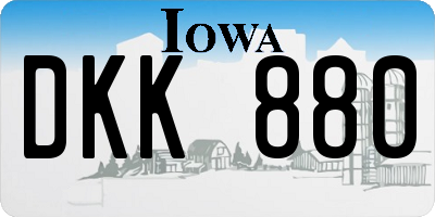 IA license plate DKK880