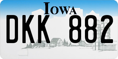 IA license plate DKK882