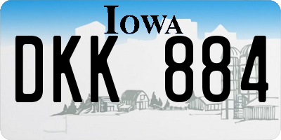 IA license plate DKK884