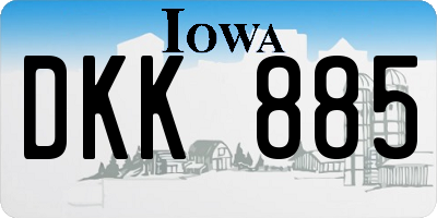 IA license plate DKK885