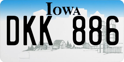 IA license plate DKK886