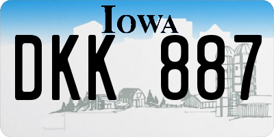 IA license plate DKK887