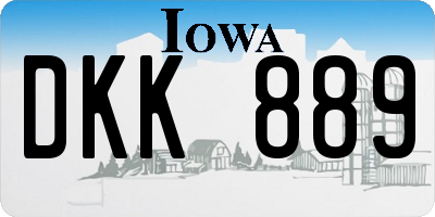 IA license plate DKK889