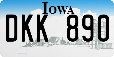 IA license plate DKK890