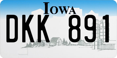 IA license plate DKK891