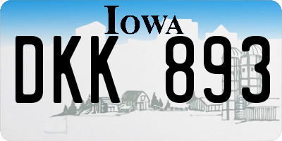 IA license plate DKK893