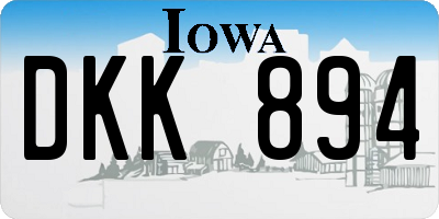 IA license plate DKK894