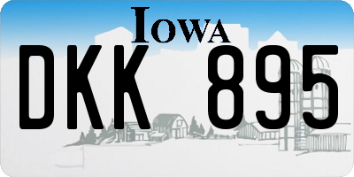 IA license plate DKK895