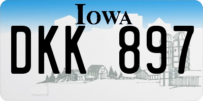 IA license plate DKK897