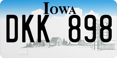 IA license plate DKK898