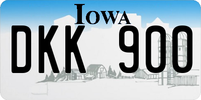 IA license plate DKK900