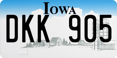 IA license plate DKK905