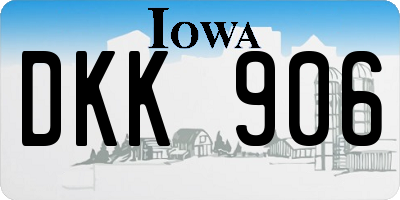 IA license plate DKK906