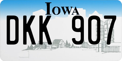 IA license plate DKK907