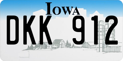 IA license plate DKK912
