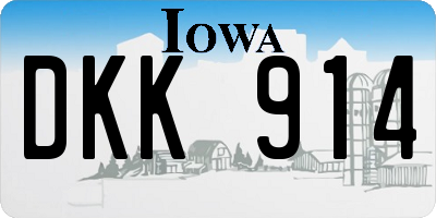 IA license plate DKK914