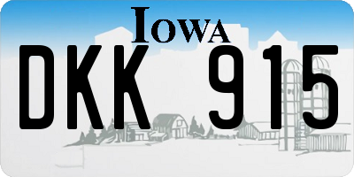 IA license plate DKK915