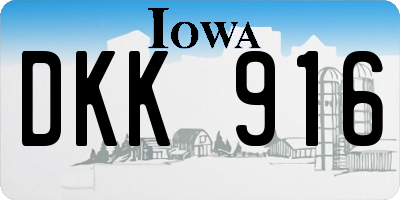 IA license plate DKK916