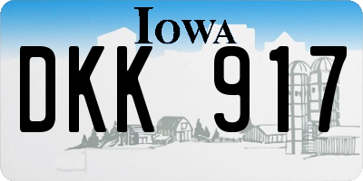 IA license plate DKK917