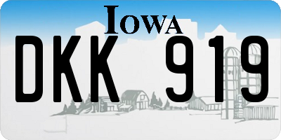 IA license plate DKK919