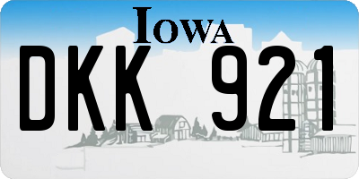 IA license plate DKK921
