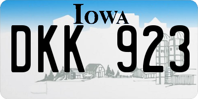 IA license plate DKK923