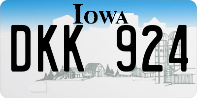 IA license plate DKK924