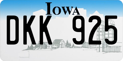 IA license plate DKK925