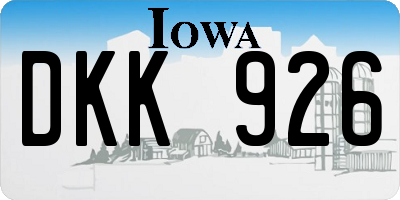 IA license plate DKK926
