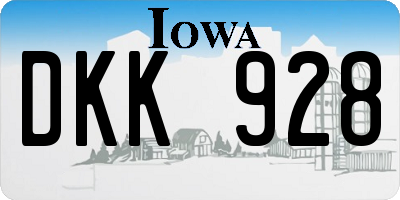 IA license plate DKK928