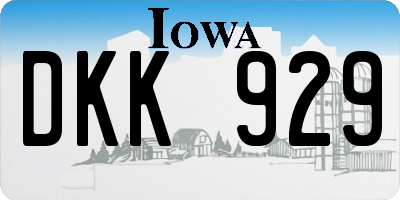 IA license plate DKK929