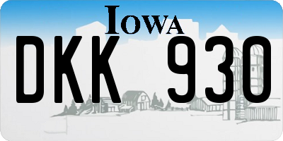 IA license plate DKK930