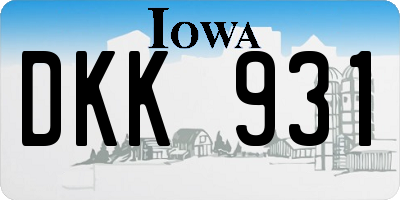 IA license plate DKK931