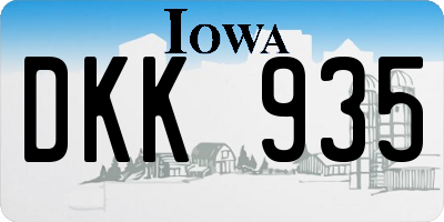 IA license plate DKK935